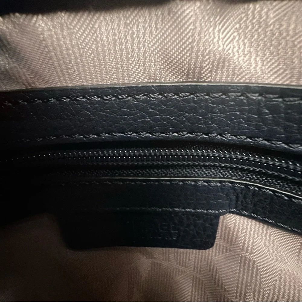 Michael Kors Navy & Black Leather Satchel With Chain Strap And Dust Bag - Picture 3 of 13